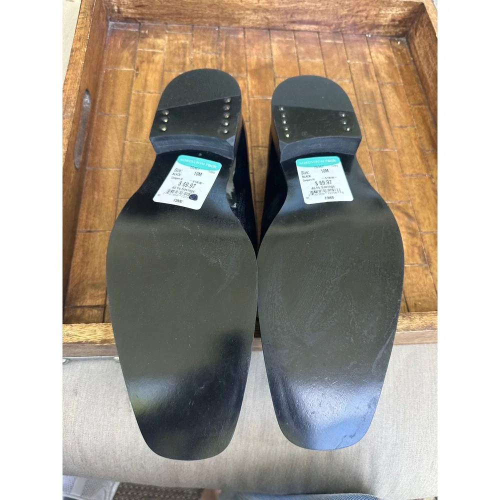 Calvin‎ Klein Mens Gregory Black Patent Leather Square Toe Slip On Loafers 10M